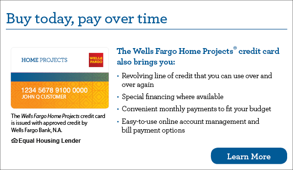 home projects Wells Fargo financing badge